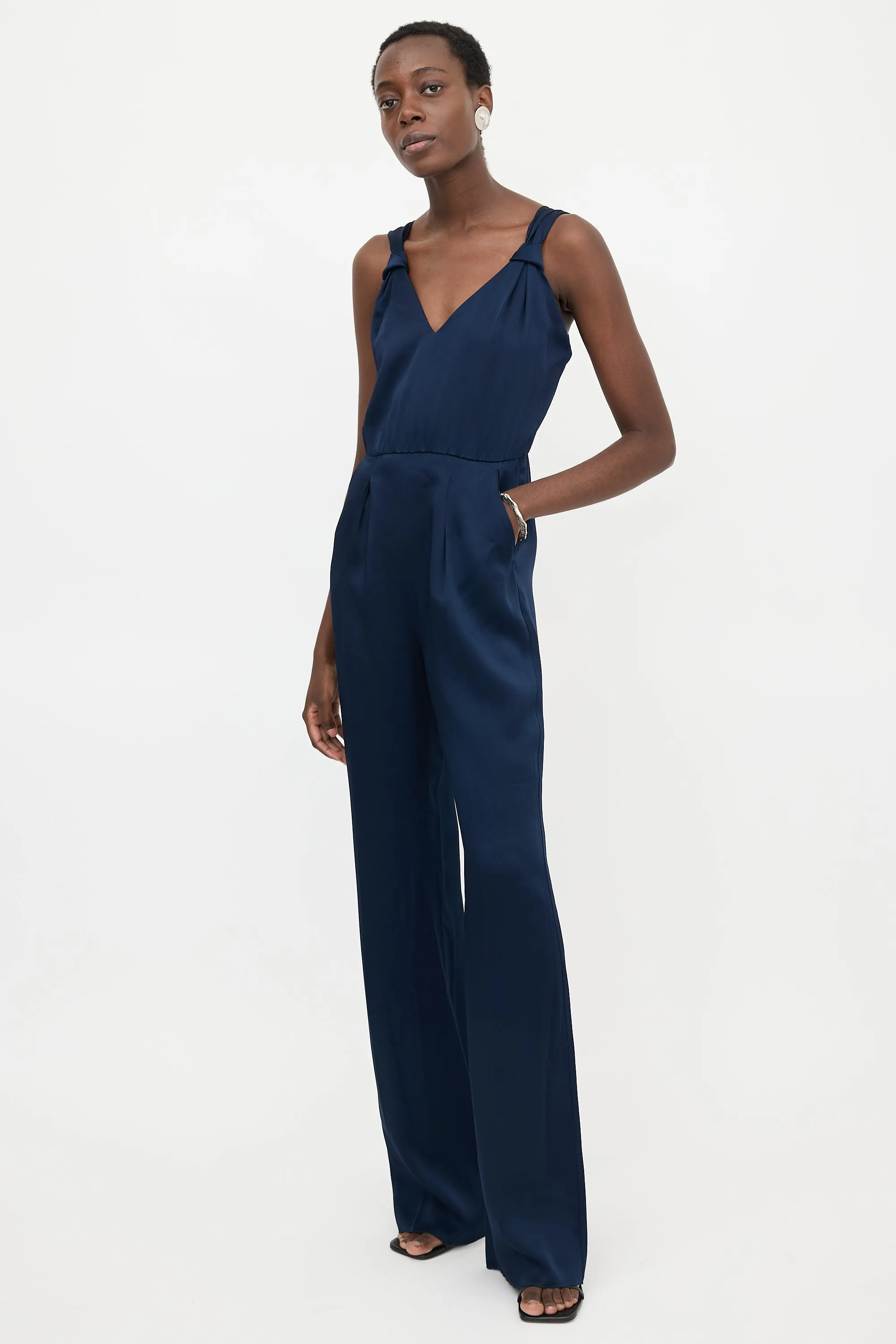 Studio Satin Sleeveless Jumpsuit sold by VSP Consignment product image thumbnail 3