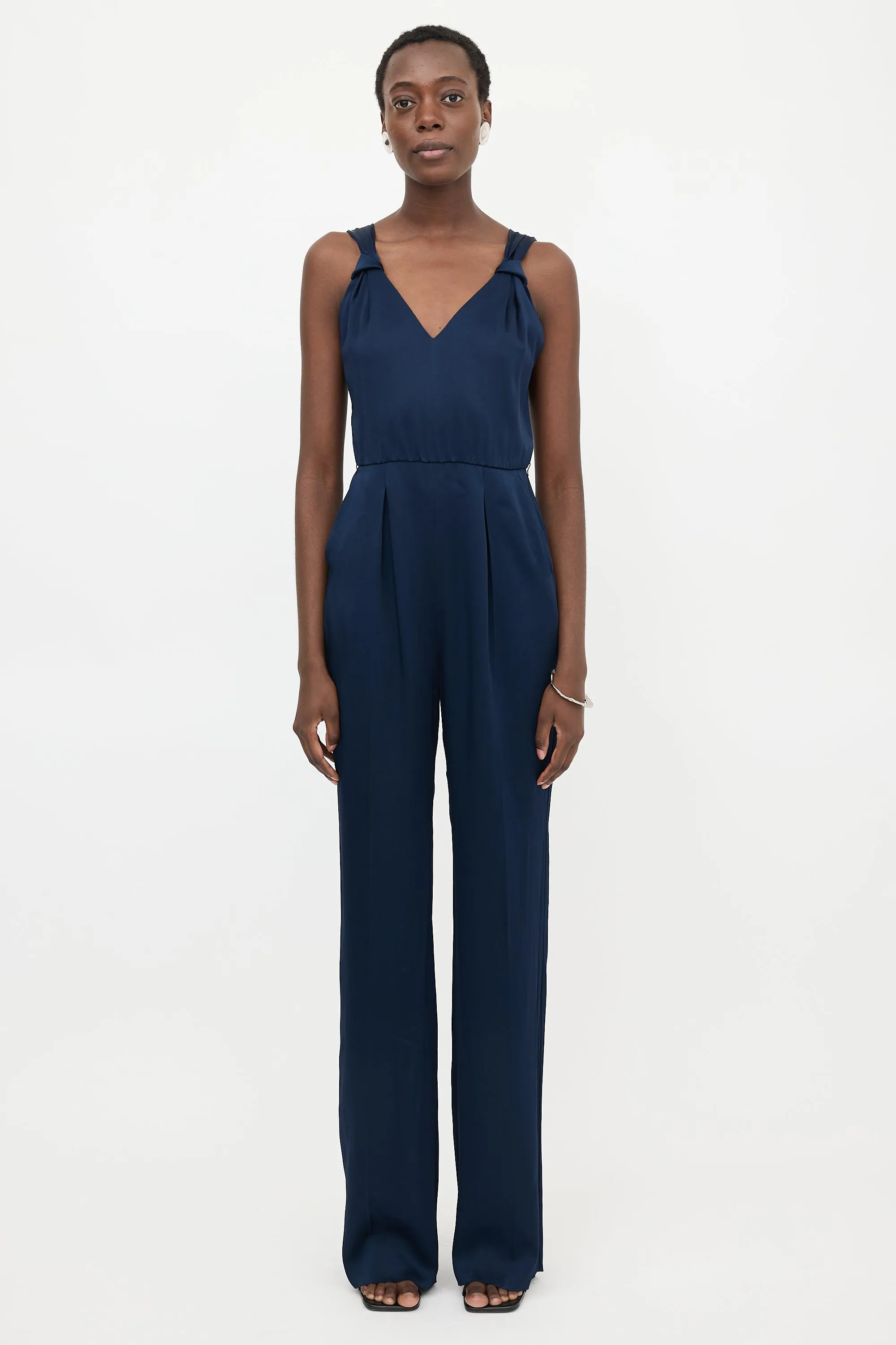 Studio Satin Sleeveless Jumpsuit sold by VSP Consignment