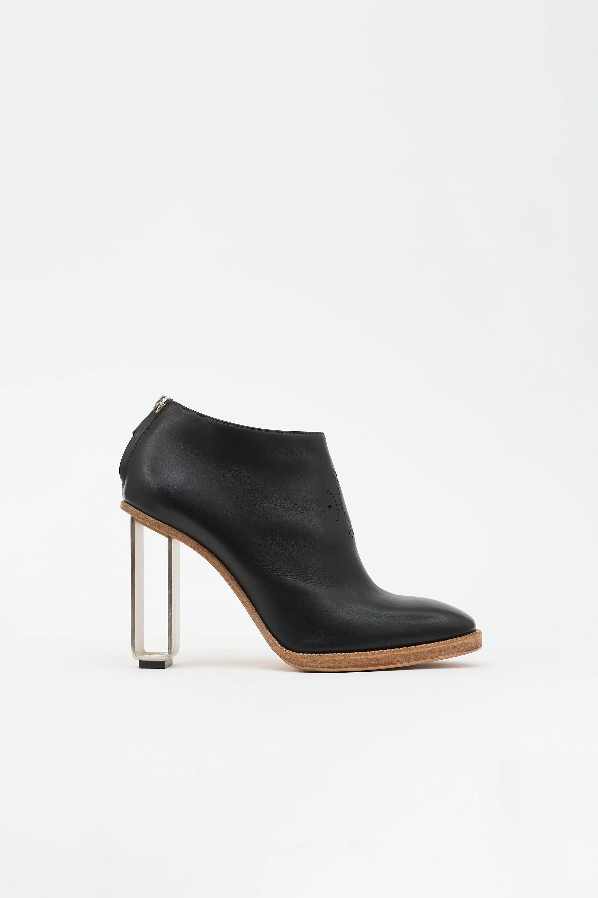 Leather Perforated Ankle Boot sold by VSP Consignment