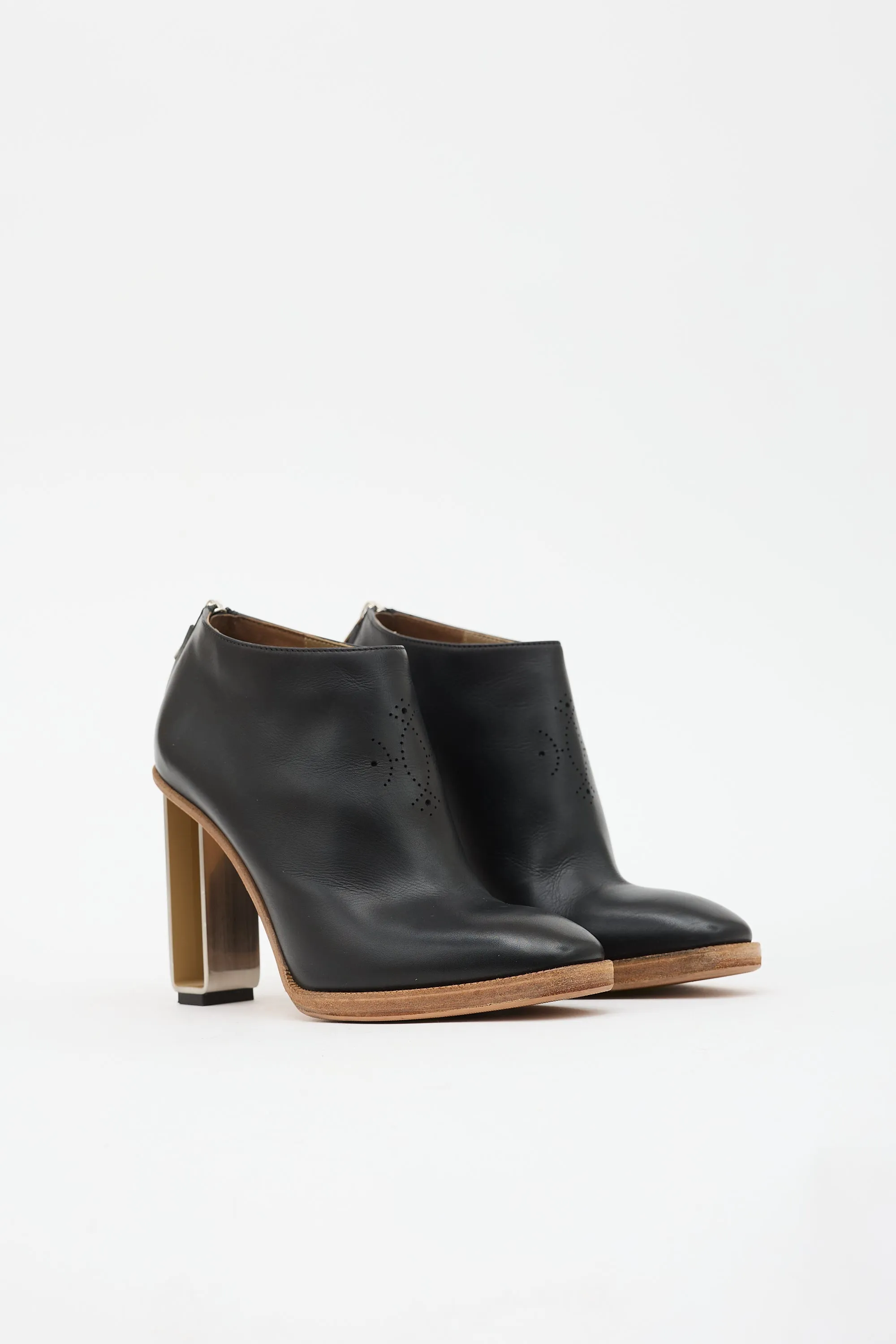 Leather Perforated Ankle Boot sold by VSP Consignment product image thumbnail 2