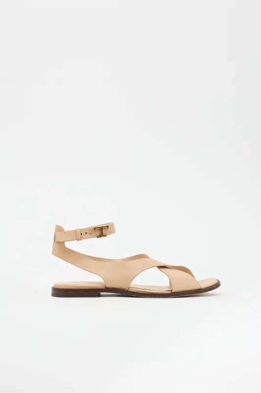 Leather Criss Cross Sandal made by Tod's