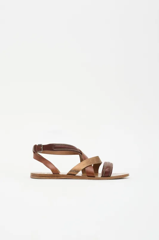 Leather Monili Sandal made by Brunello Cucinelli