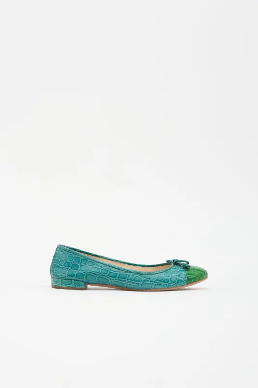 Embossed Leather Ballet Flat made by Prada
