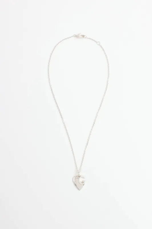 Sterling Silver Charlotte Heart Necklace made by Gucci