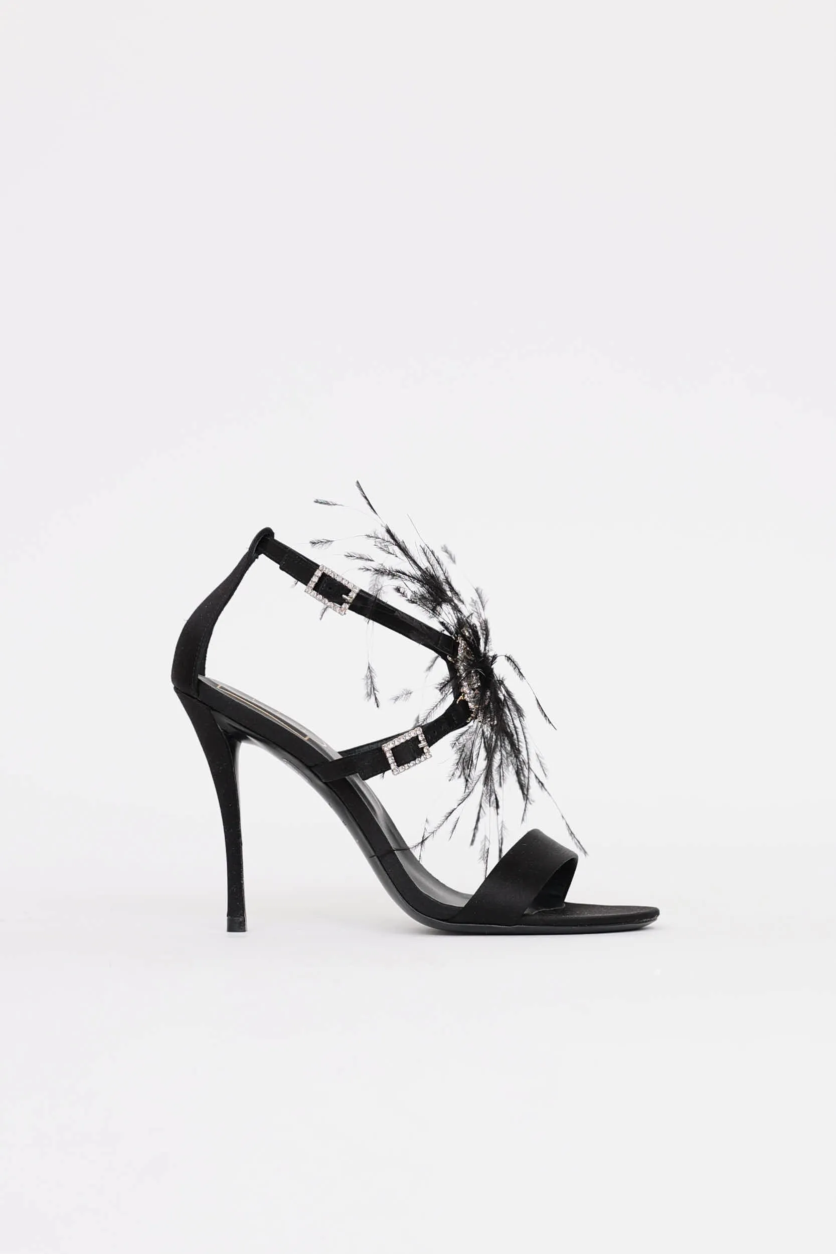 Feather Strass Heel Sandal sold by VSP Consignment