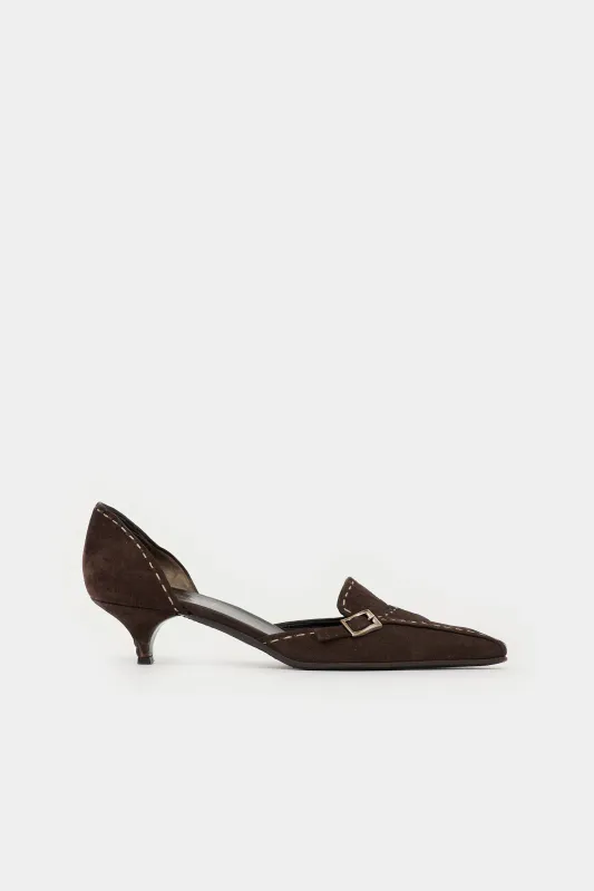C. 2000's Suede Square Toe Heel made by Prada