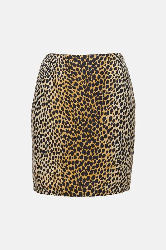 Silk Satin Printed Mini Skirt made by Dolce & Gabanna