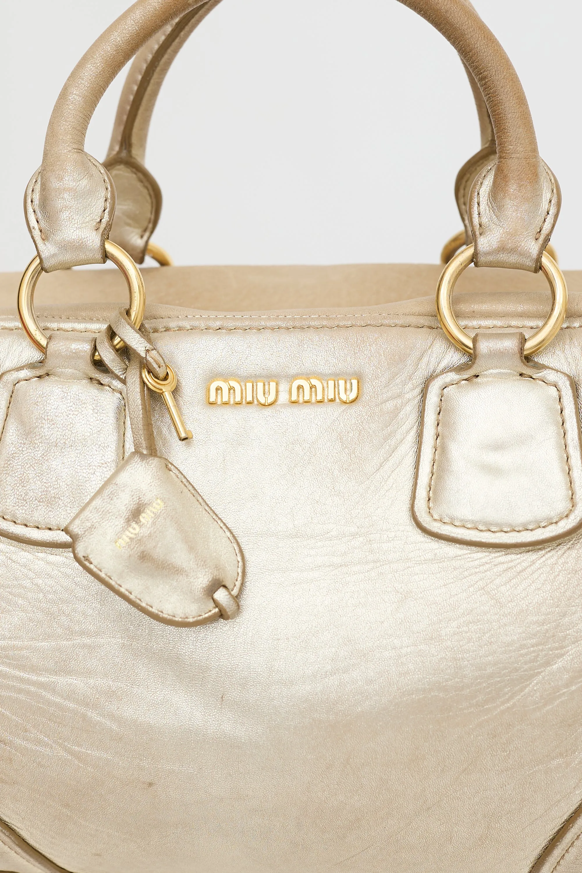 Padded Metallic Leather Bag sold by VSP Consignment product image thumbnail 4