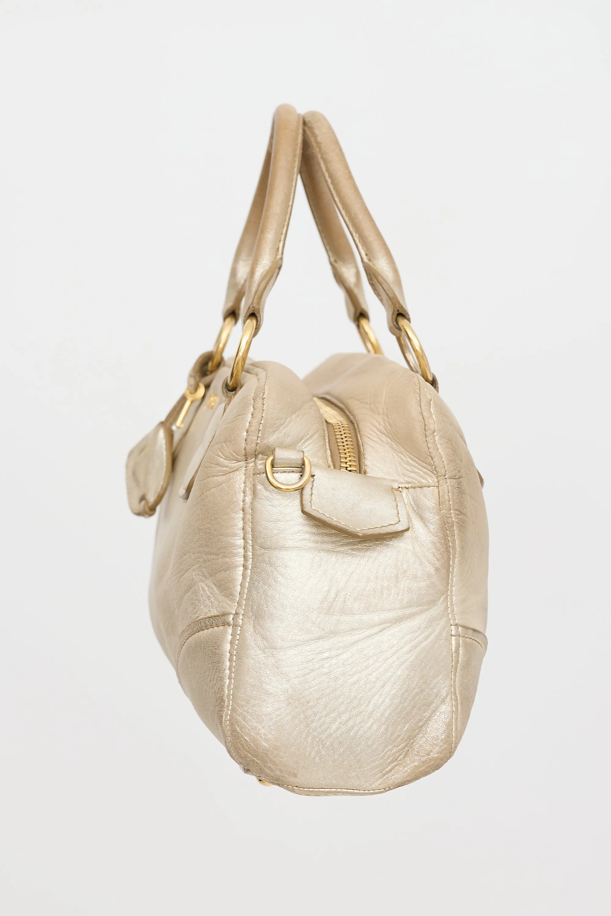 Padded Metallic Leather Bag sold by VSP Consignment product image thumbnail 5