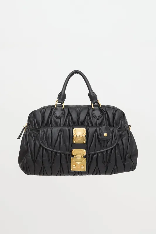 Matelassé Leather Bauletto Bowler Bag made by Miu Miu