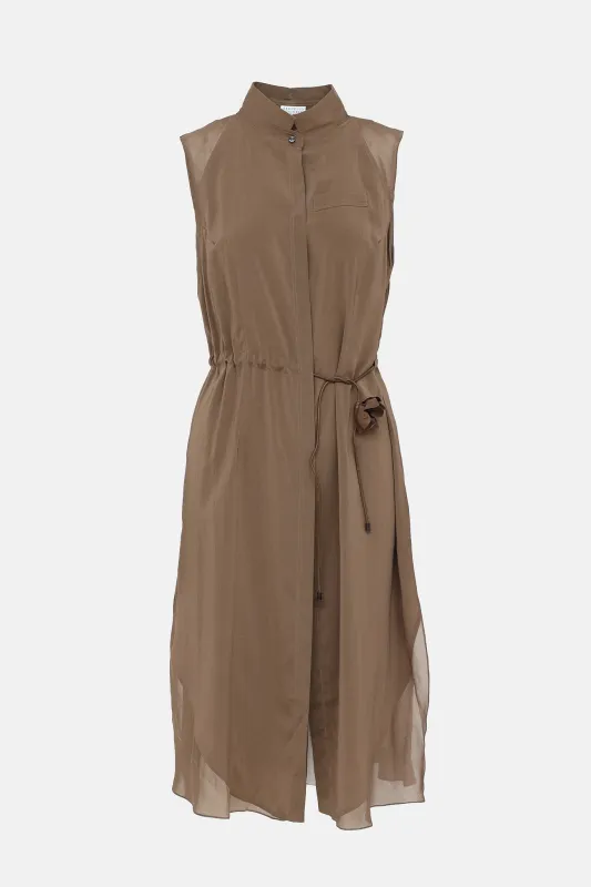 Silk Button Up Dress made by Brunello Cucinelli