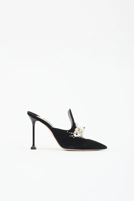 Suede Pointed Toe Mule made by Miu Miu