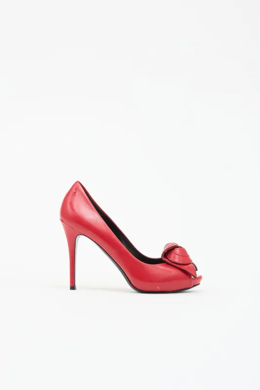 Leather Peep Toe Pump made by Alexander McQueen