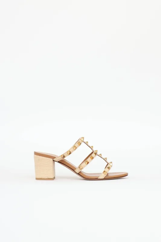 Raffia Rockstud Sandal made by Valentino