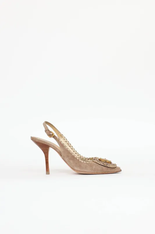 Whipstitch Slingback Pump made by Prada