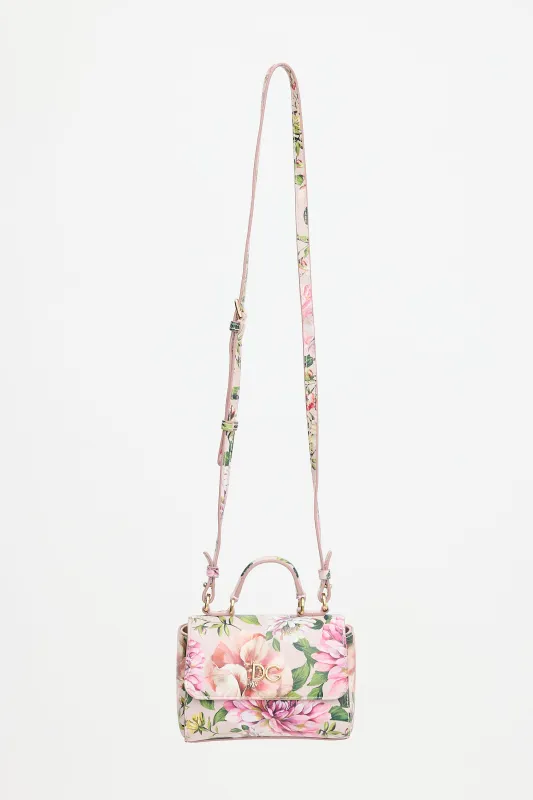 Leather Floral Crossbody Bag made by Dolce & Gabanna