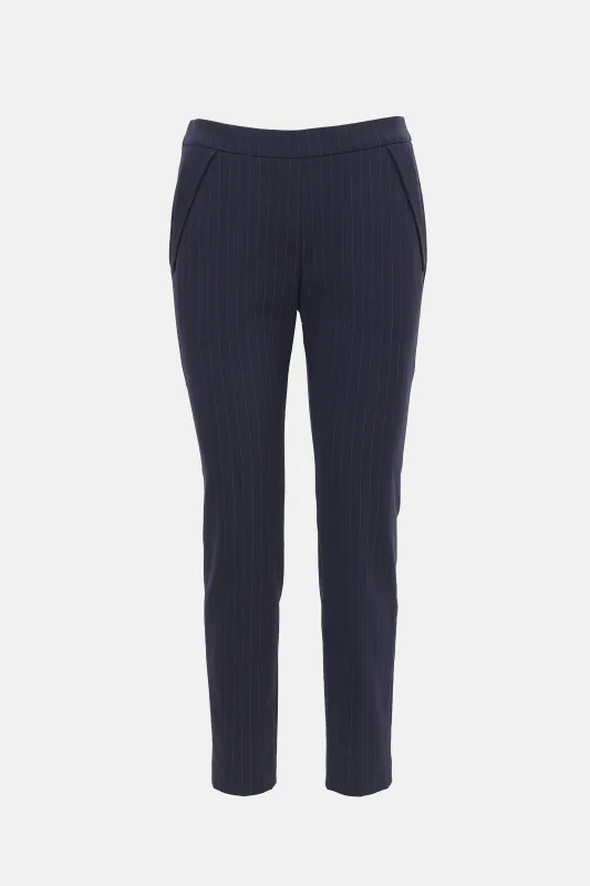 Wool Pinstripe Slim Leg Trouser made by Brunello Cucinelli