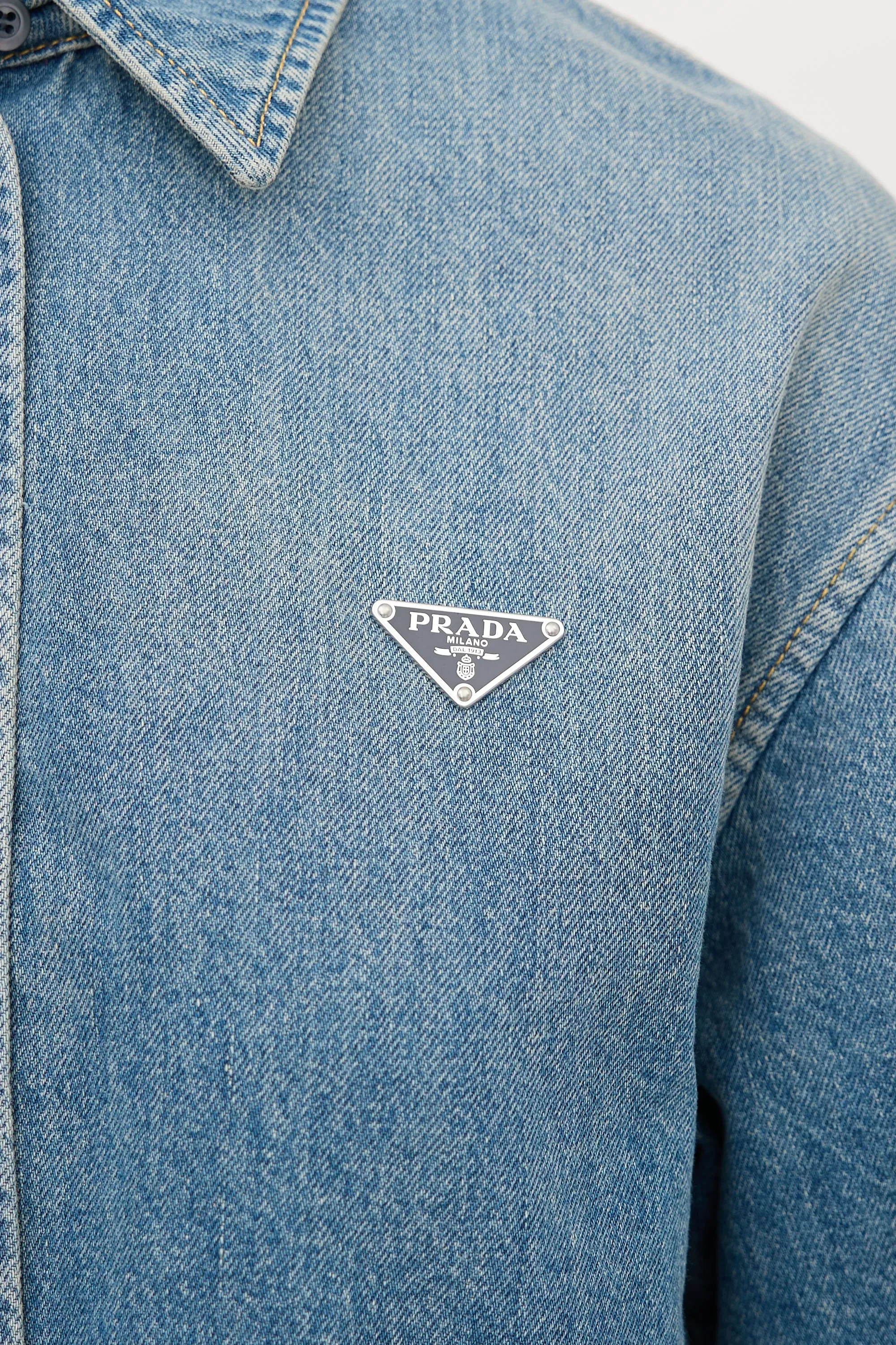 Denim Cropped Logo Shirt sold by VSP Consignment product image thumbnail 3
