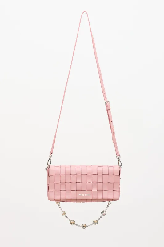 Leather Intreccio Clutch made by Miu Miu