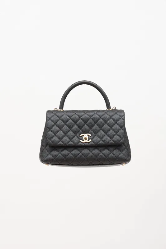 2020 Caviar Leather Small Coco Handle Bag made by Chanel