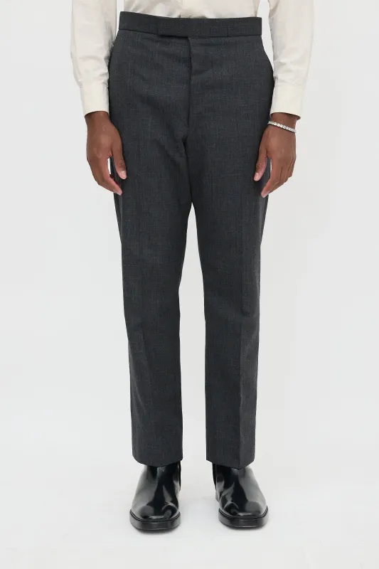 Wool Straight Leg Trouser made by Thom Browne