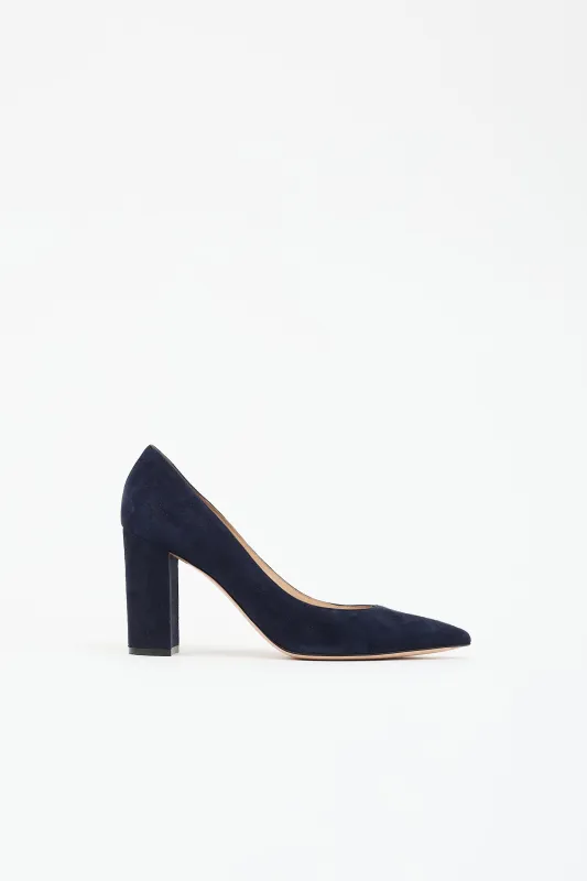 Suede Pointed Toe Pump made by Gianvito Rossi