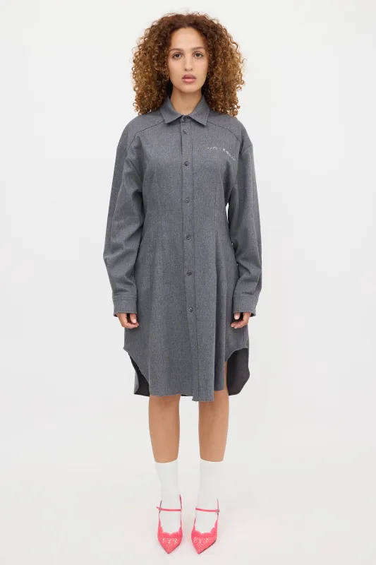 Wool Logo Shirt Dress made by Marni