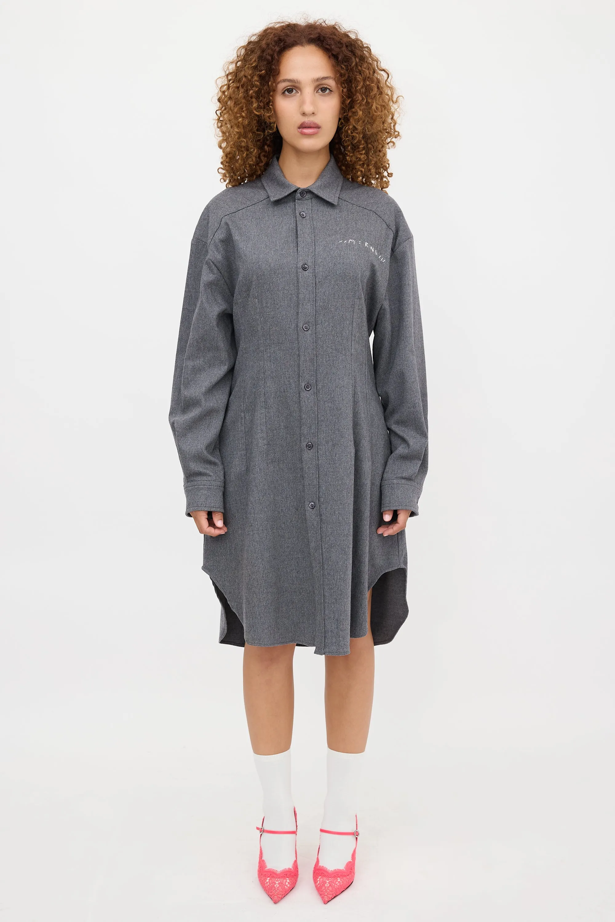 Wool Logo Shirt Dress sold by VSP Consignment