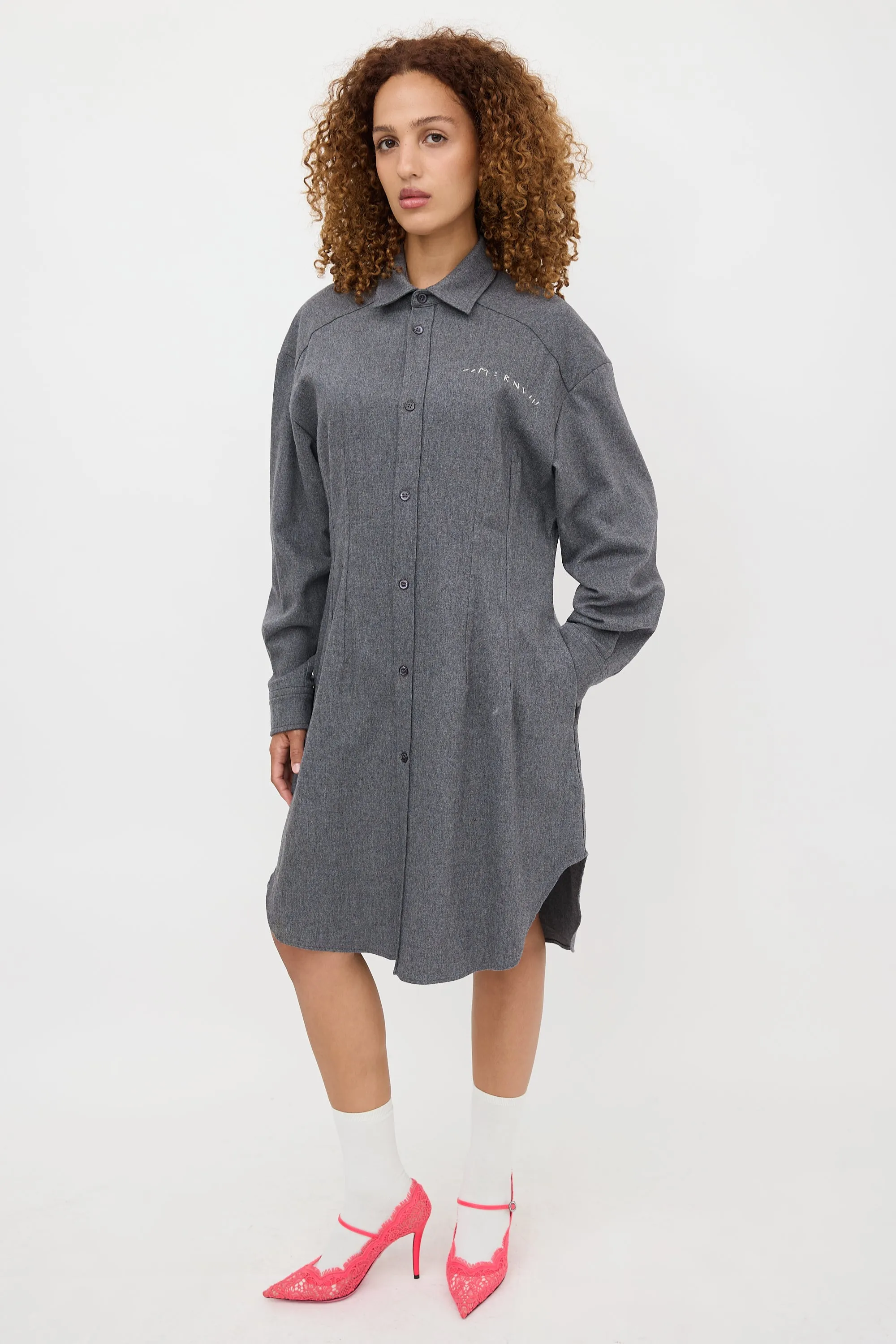 Wool Logo Shirt Dress sold by VSP Consignment product image thumbnail 3