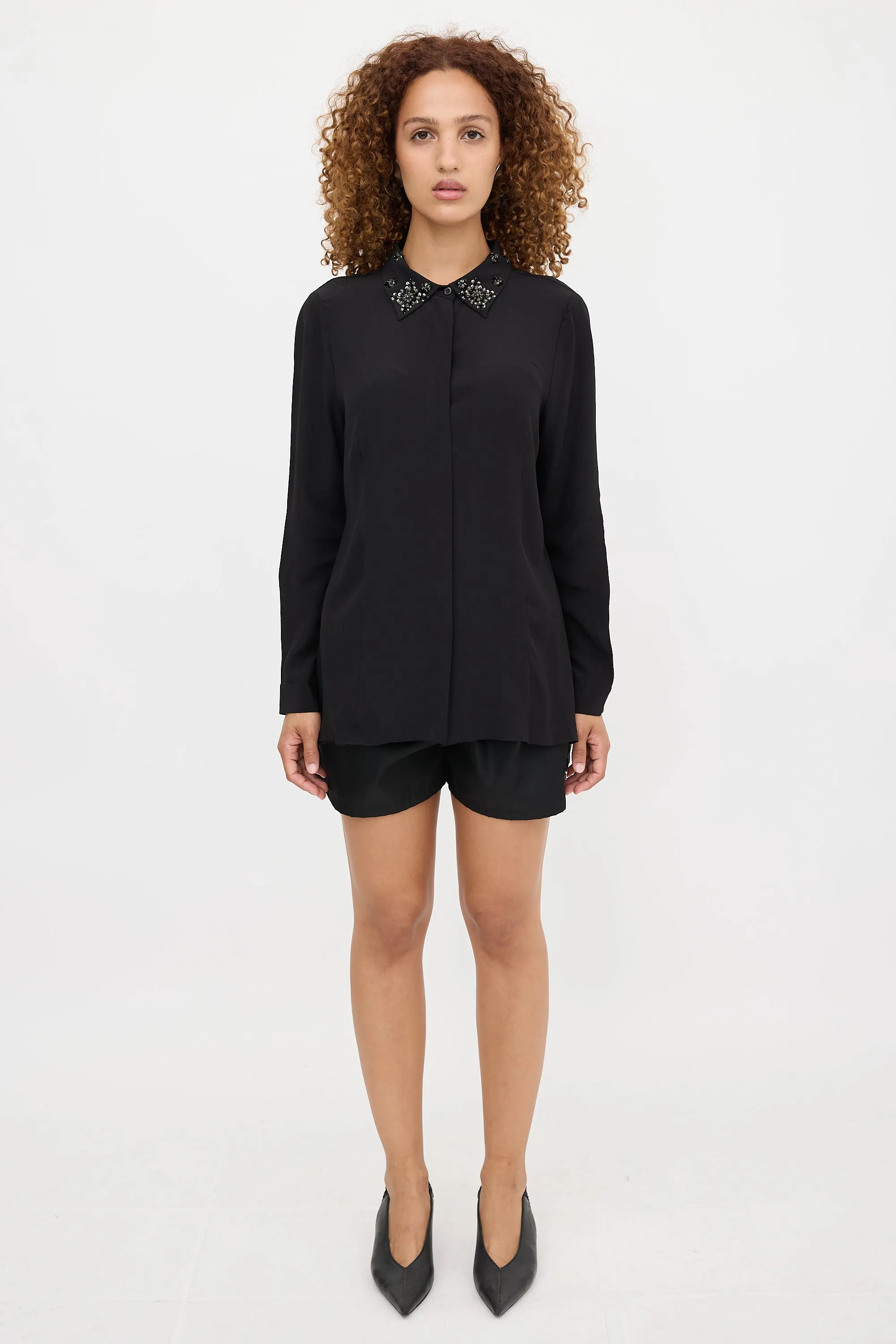 2012 Silk Embellished Shirt sold by VSP Consignment product image thumbnail 2