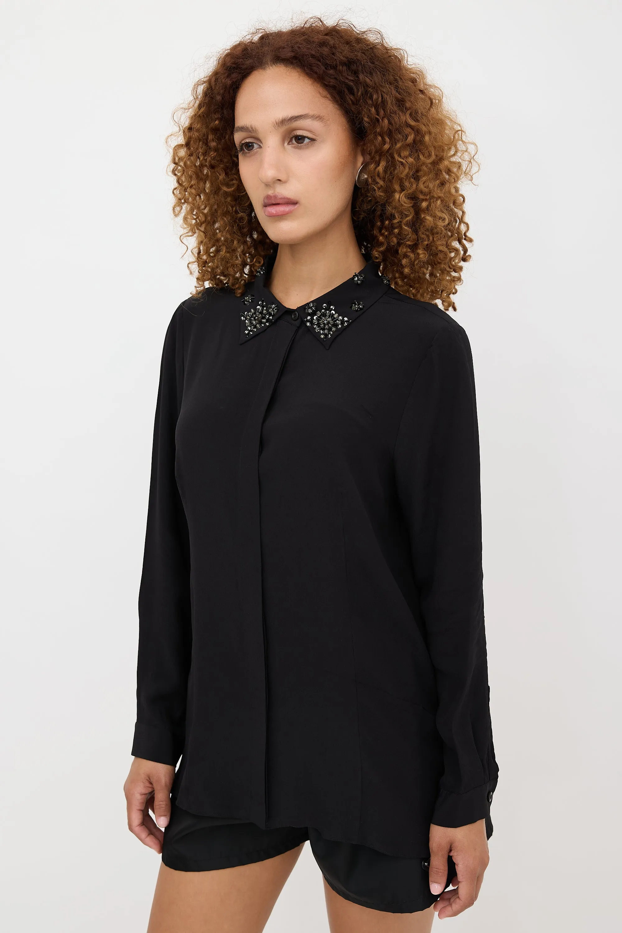 2012 Silk Embellished Shirt sold by VSP Consignment product image thumbnail 3
