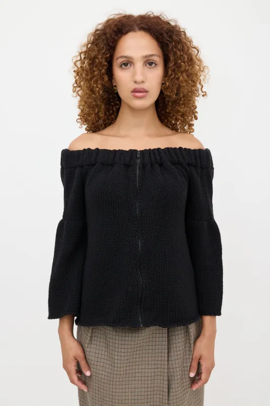 2007 Wool Off Shoulder Cardigan made by Miu Miu