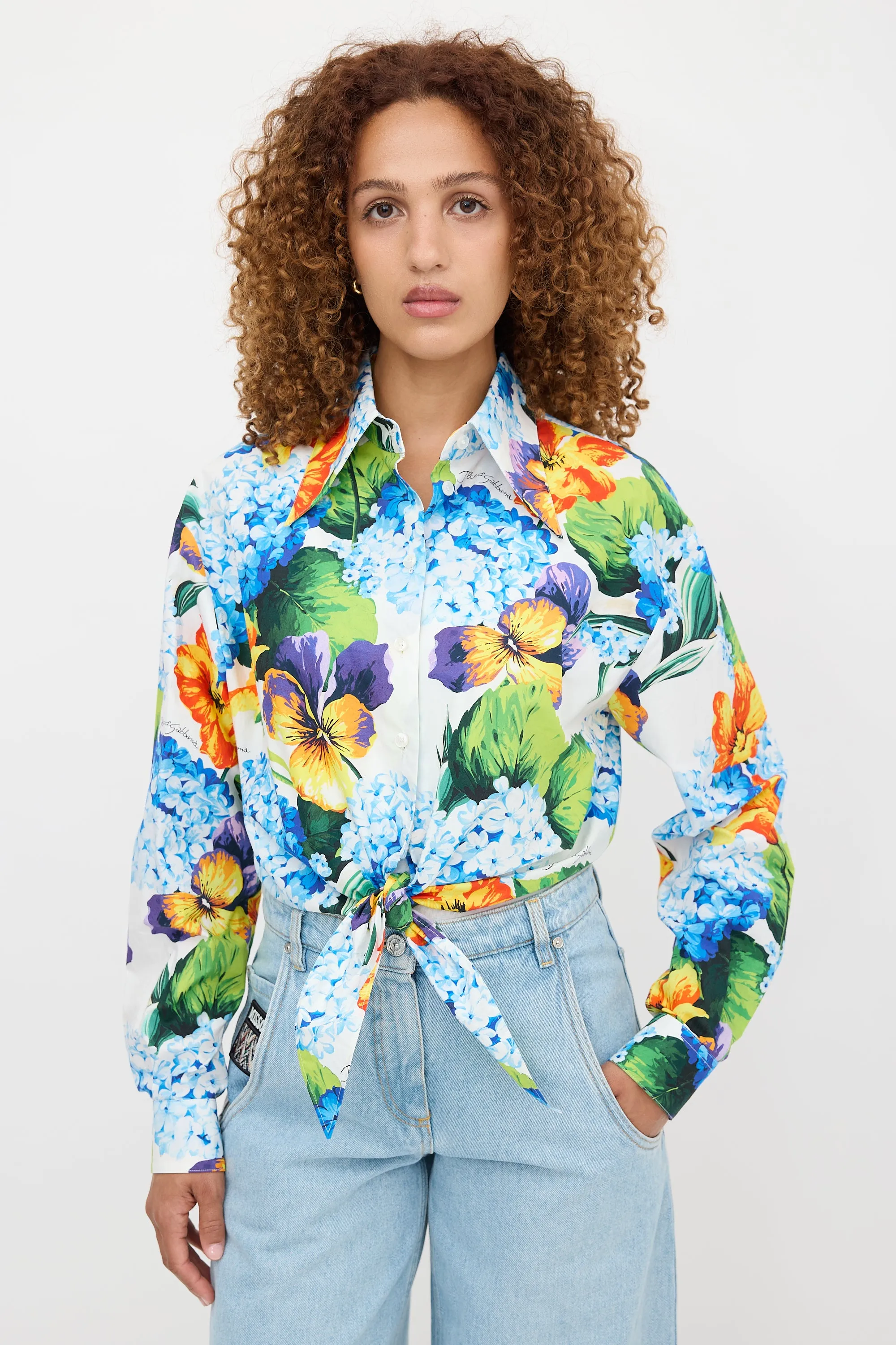 Floral Tie Shirt sold by VSP Consignment