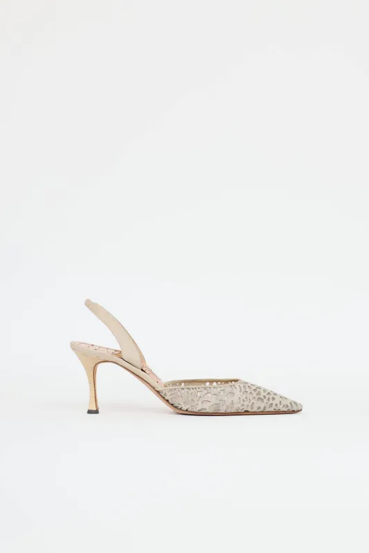 Carolyne Laser Cut Heel made by Manolo Blahnik