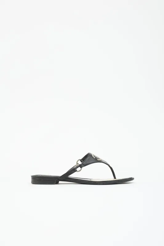 Leather CC Sandal made by Chanel