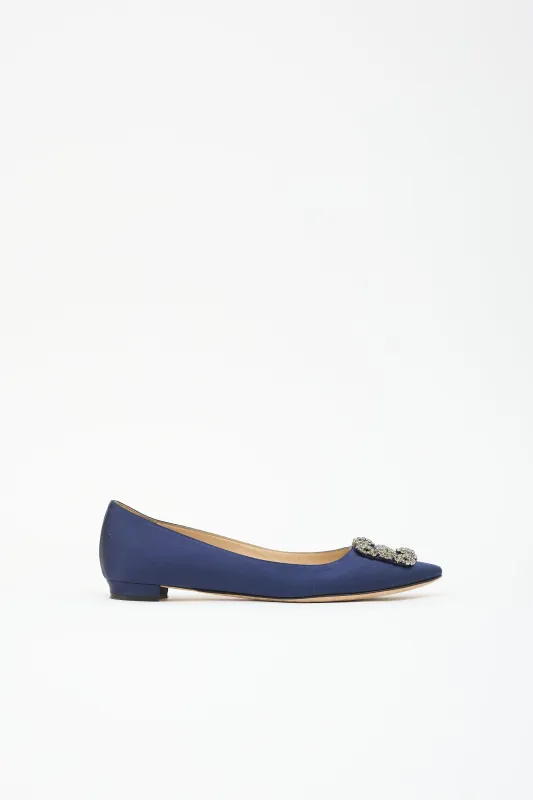 Satin Hangisiflat Flat made by Manolo Blahnik