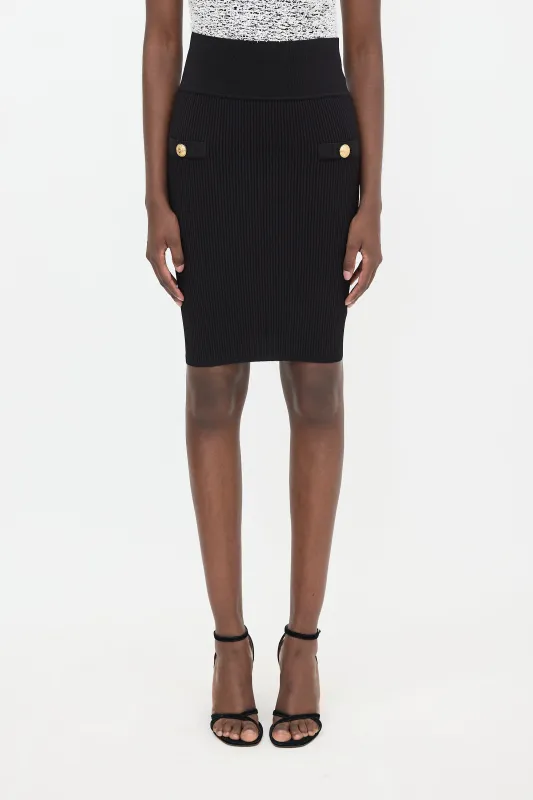 Ribbed Knit Mini Skirt made by Balmain