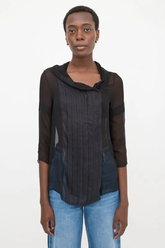 Crinkled Silk Chiffon Blouse made by Chloe