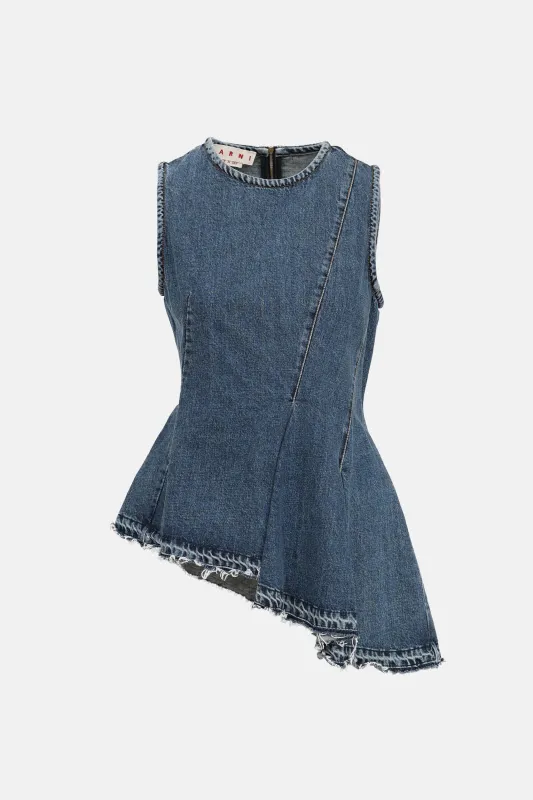 Asymmetrical Denim Top made by Marni
