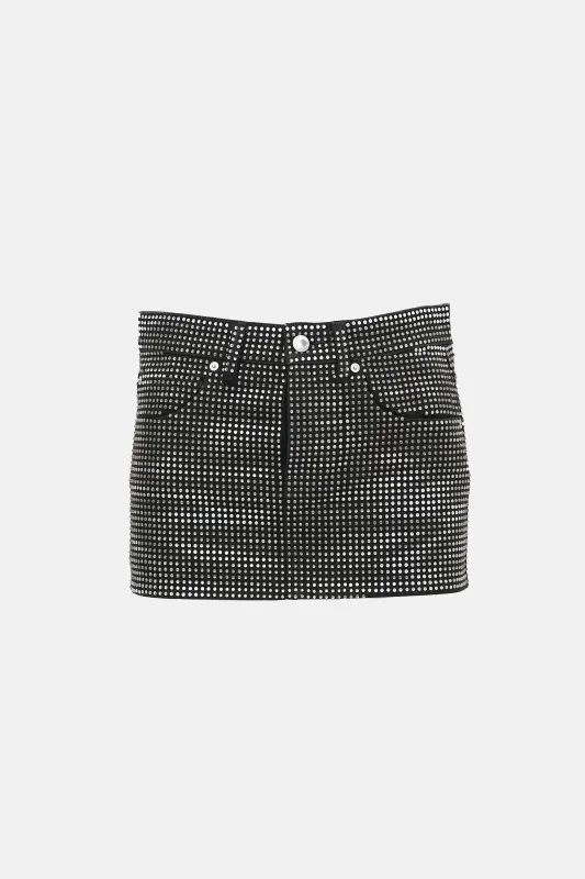 Denim Embellished Mini Skirt made by Alexander Wang