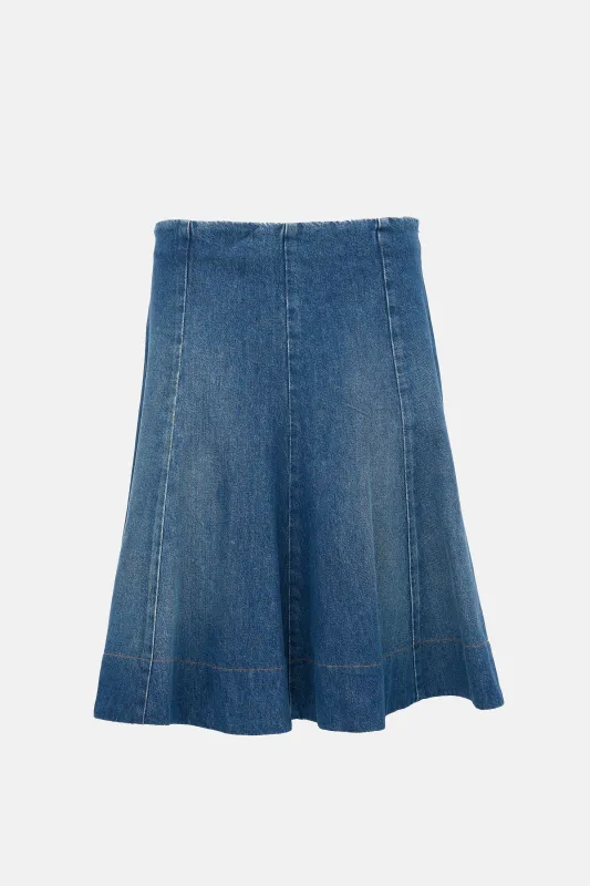 Denim Midi Skirt made by KHAITE