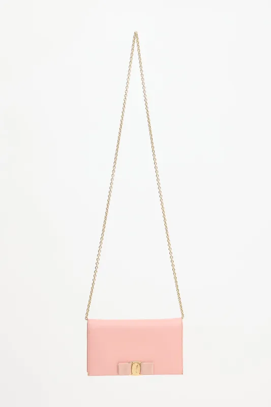 Leather Vara Bow Wallet On Chain made by Salvatore Ferragamo