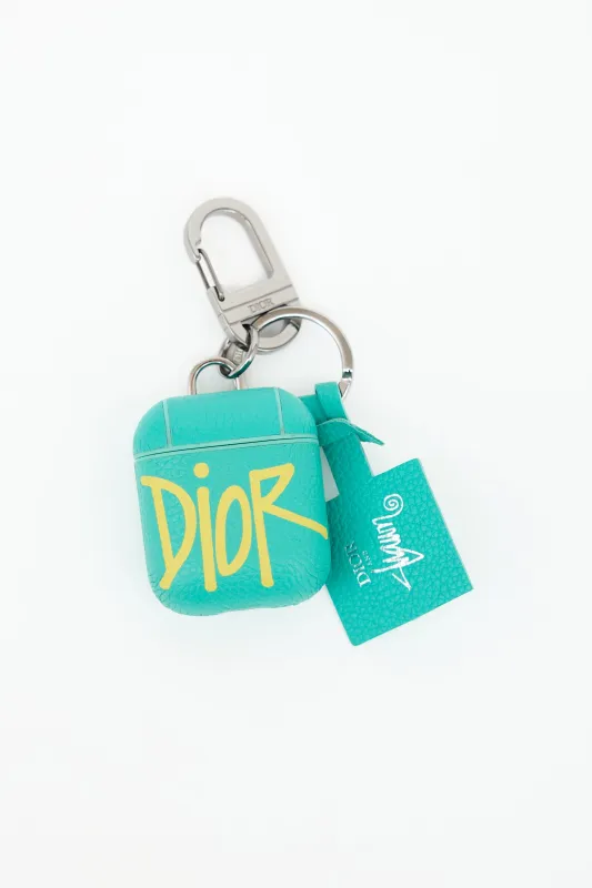 X Shawn Stussy Leather Airpod Case made by Dior
