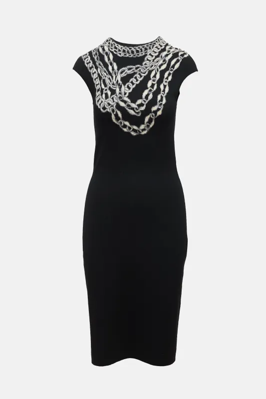 Knit Intarsia Midi Dress made by Alexander McQueen