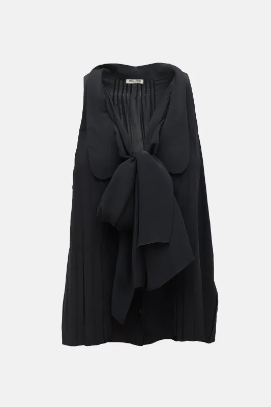 2009 Silk Pintuck Blouse made by Miu Miu
