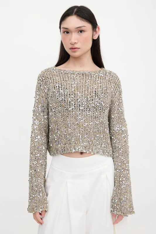 Open Knit Sequin Sweater made by Brunello Cucinelli