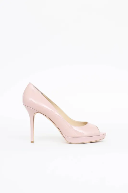 Patent Peep Toe Pump made by Jimmy Choo