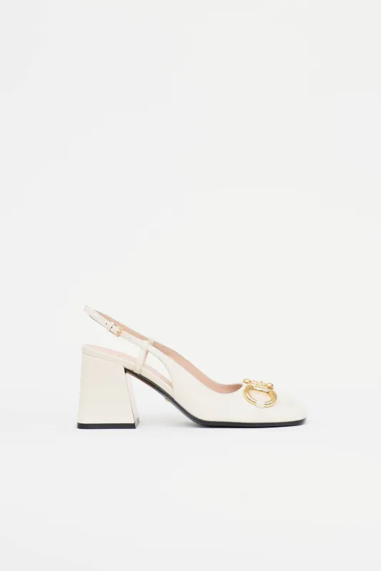 Leather Slingback Heel made by Gucci