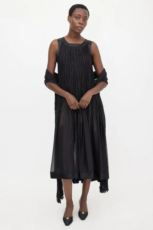 Silk Sheer Pleated Dress made by Chanel
