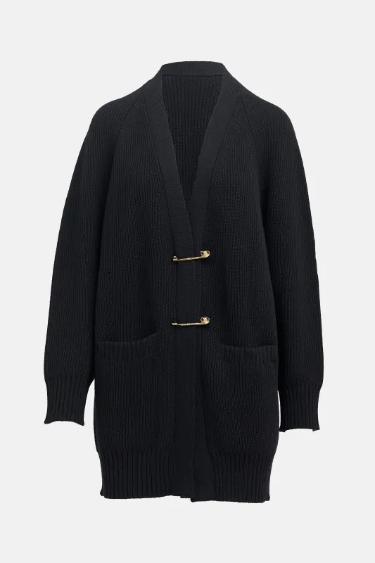 Oversized Ribbed Knit Cardigan made by Versace